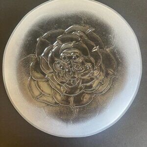 Litallia Finland MCM Villiruusu Wild Rose 12" Glass Platter by Alberto Churba